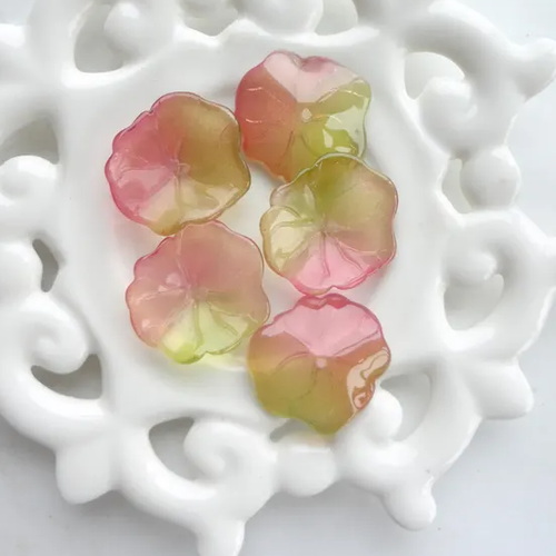 Perle lotus en verre, perle verre soufflé, bijoux fleur, romantique, collier, bracelet, diy