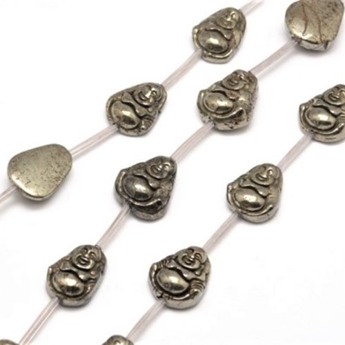 Perle métal argenté, perle bouddha, tête de bouddha, argent, bijoux tibétain, pendentif collier, charme bijoux,