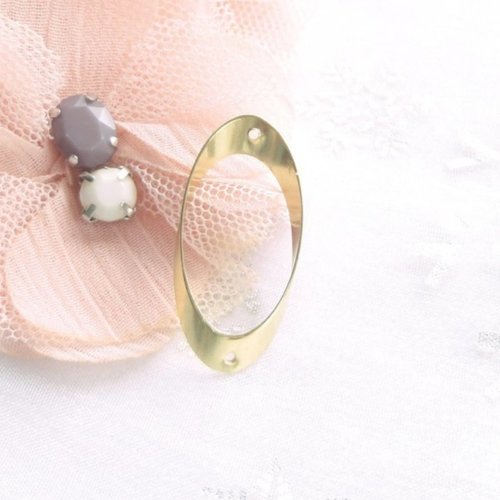 Connecteur ovale doré, pendentif ovale, perle métal, connecteur, bijoux ,vintage