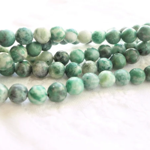 Jade naturel vert, pierre naturelle,perle ronde, 6 mm,  jadéite, nephrite,