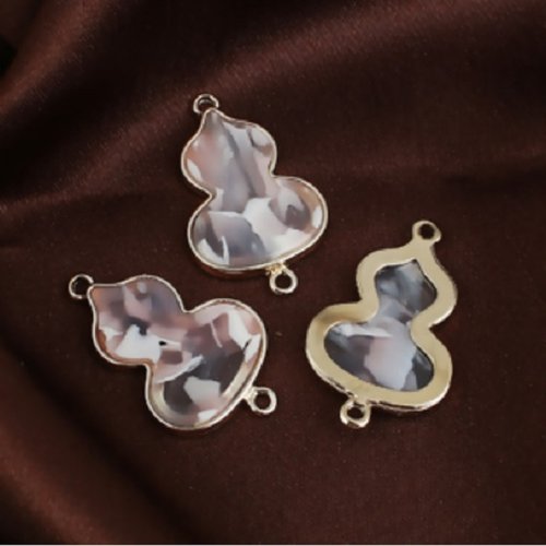 Connecteur boucle d'oreille, connecteur résine, résine marbré, perle, intercalaire, bijoux