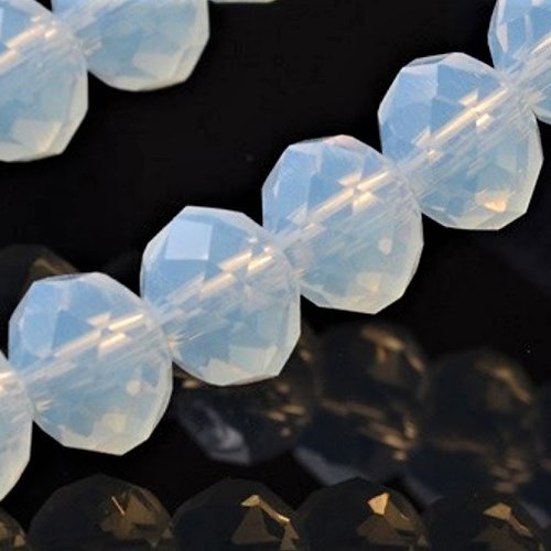 Perle opalite blanche, pierre blanche, opale synthétique,  abaque, abacus, 3 mm