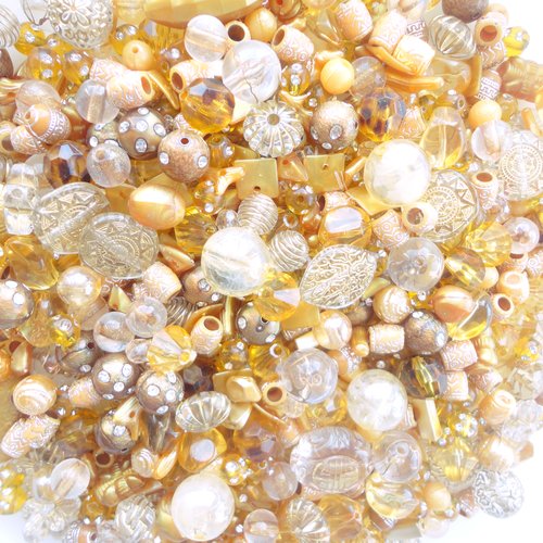 Perle résine or, perles lot mixte, matériel fabrication bijoux, diy, bijouterie