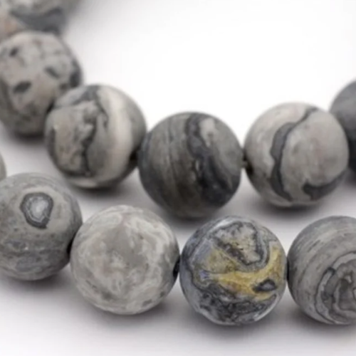Perle pierre naturelle, picasso jasper , x 10, mat , dépoli, pierre, bijoux,