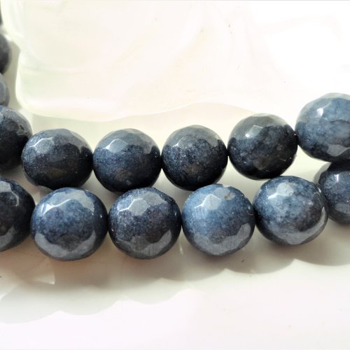 Perle pierre bleu, saphir naturel, saphir rond 10 mm, pierre facette, béryls