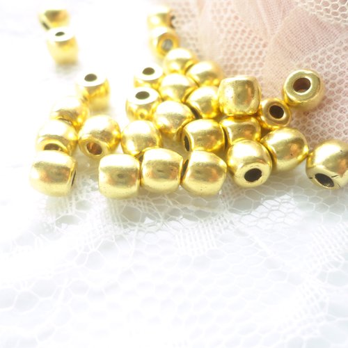 Prle iperle intercalaire doré,  perle tube, 6 mm, baril, tonneau, spacer, bijoux, bracelet