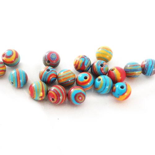 Perle pierre malachite, x18, perle ronde, pierre ronde 6 mm, gemme bijoux, minéraux bijoux