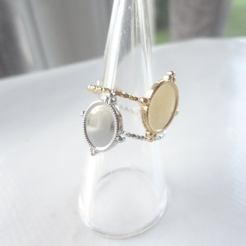 Support bague acier inoxydable, plaqué or 18 kc, plateau ovale, cabochon  ovale, cabochon 10 x 6 mm, bague tendance, diy, acier 304 argent,