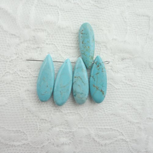 Perle pierre turquoise larme, pierre pour pendentif, gemmes bleu, pendentif pour collier