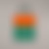 Sac de courses pliable / enroulable motif plumes de paon vert / orange