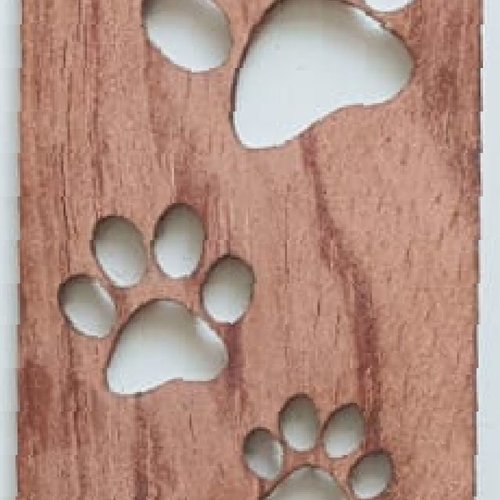 Marque page marqueterie chat bois foncé