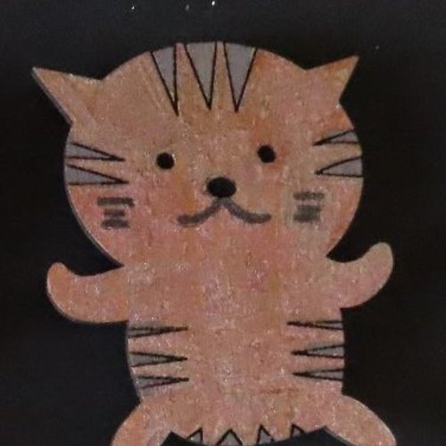 Magnet peint à la main chat marron