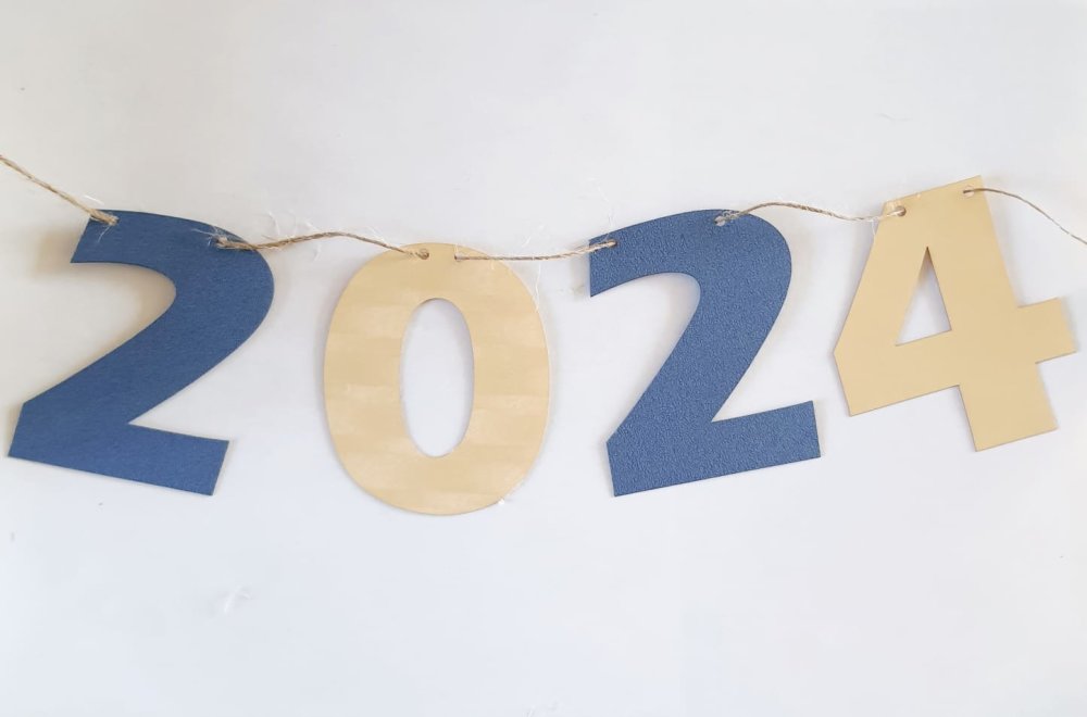 6 Pièces/ensemble, 2024 Chapeaux De Papier De Fête De Bonne Année