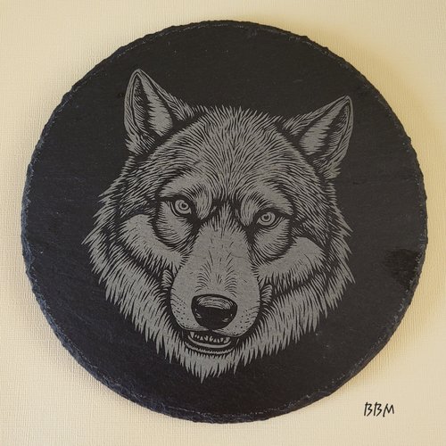 Assiette en ardoise " loup"