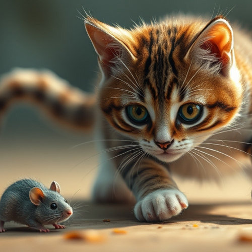 Image numerique "chaton et souris"