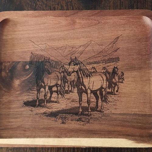 Petit plateau " troupeau de chevaux"