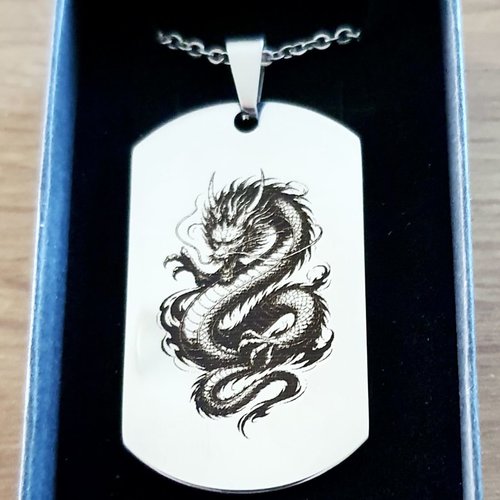 Pendentif en inox  "dragon""