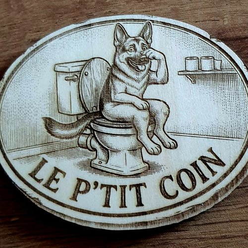 Pancarte pour wc en bois " berger allemand"