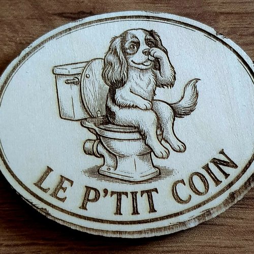 Pancarte pour wc en bois " cavalier king charles"