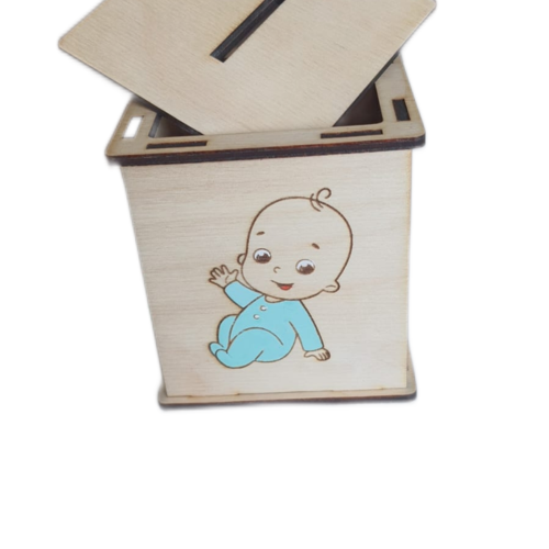 Tirelire en bois cadeau de naissance bébé garçon