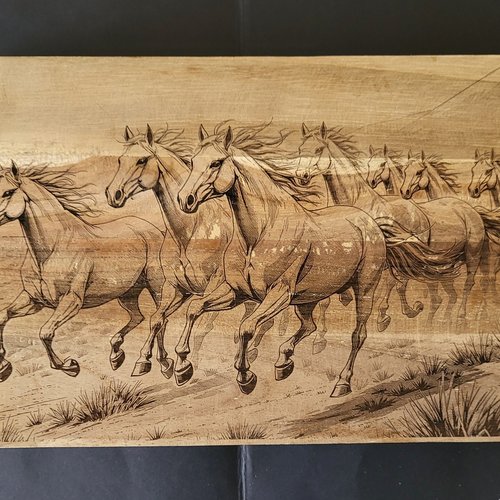 Centre de table "chevaux mustangs sauvages"