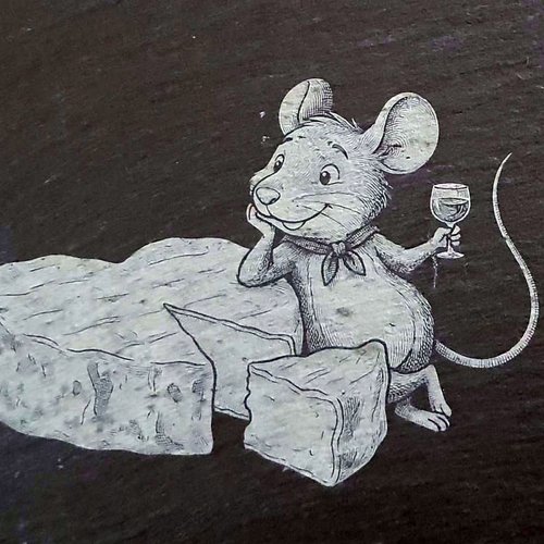 Plateau a fromage ardoise " souris"