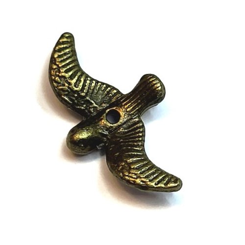 15 perles métal oiseaux