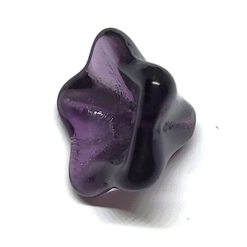 10 perles grandes fleurs violettes
