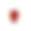 10 perles feuilles rouges