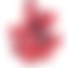 Lot de 15 perles fleurs rouges