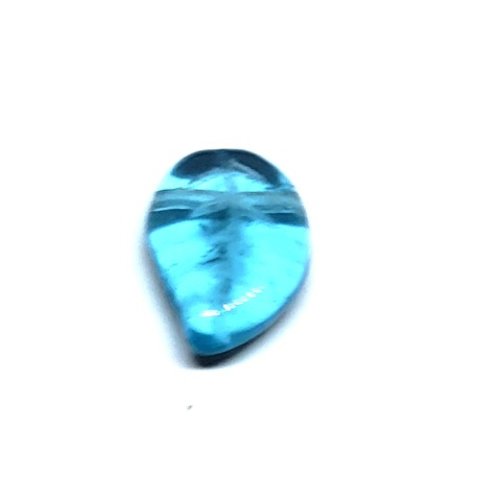 10 perles feuilles bleues