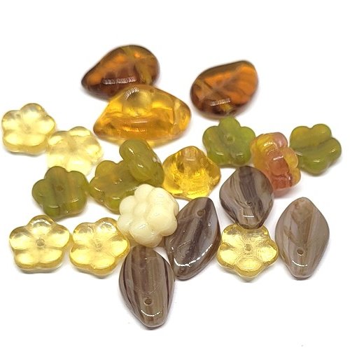 Mix de 20 perles marron