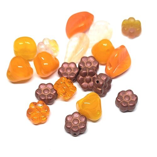 Mix de 20 perles orange