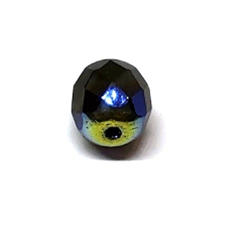 20 perles à facettes 8mm noires lustrées