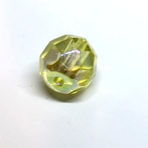 20 perles à facettes 8mm jaunes lustrées