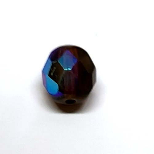 20 perles à facettes 8mm marron foncées lustrées