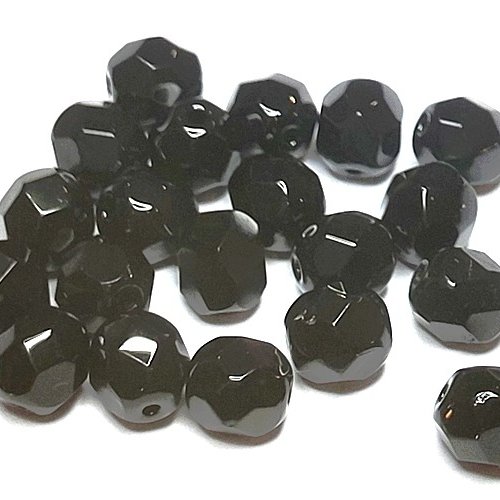 20 perles à facettes 6mm noires
