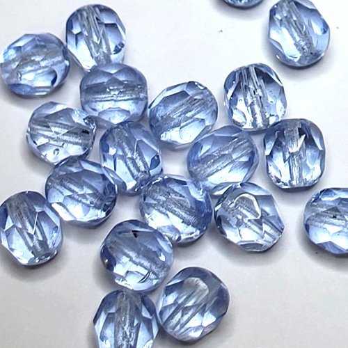 20 perles à facettes 6mm bleu saphir