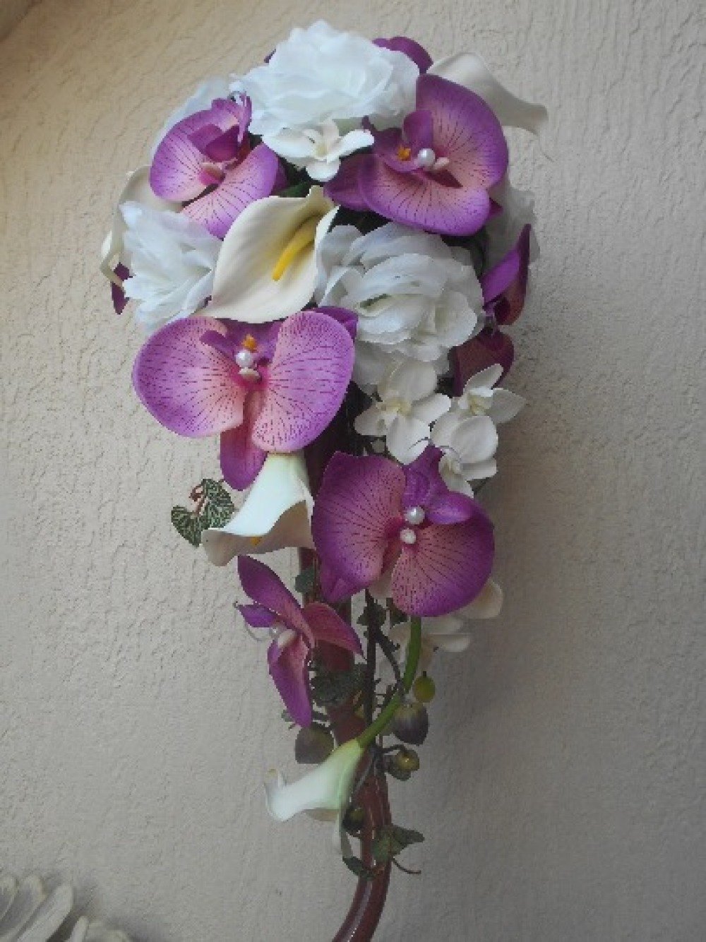 Bouquet de mariée pour mariage violet et blanc orchidées