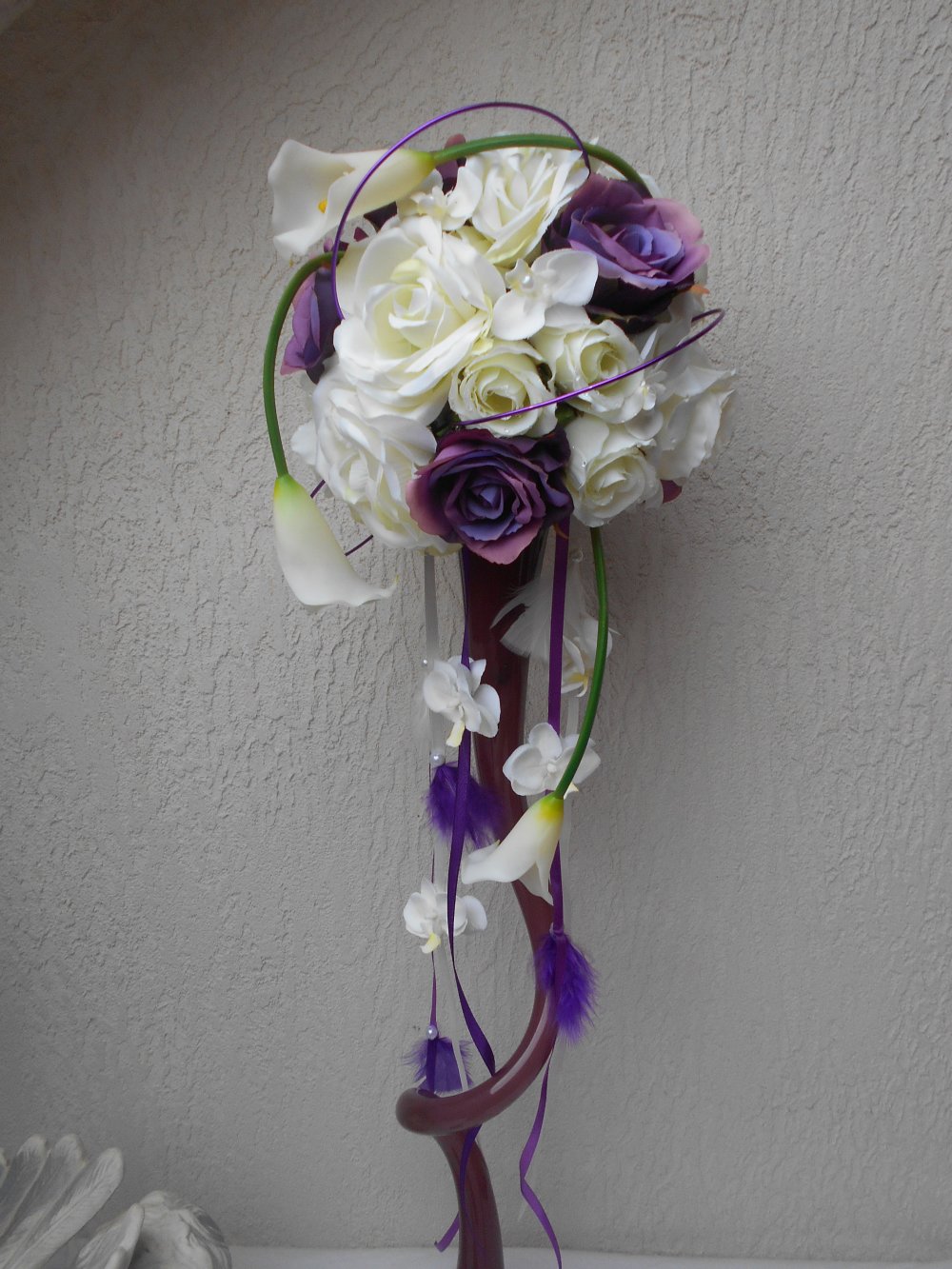 1/5 Faux Fleurs Artificielles Violet Bouquet Maison Mariage Fête tombe Outdoor Bouquet 