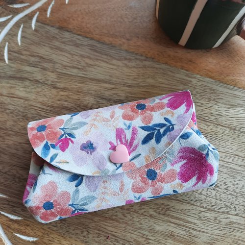 Porte-monnaie multipoche en cuir