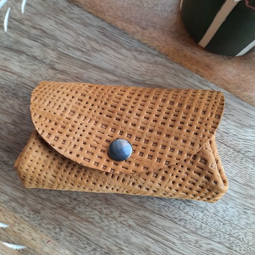 Porte-monnaie multipoche en cuir