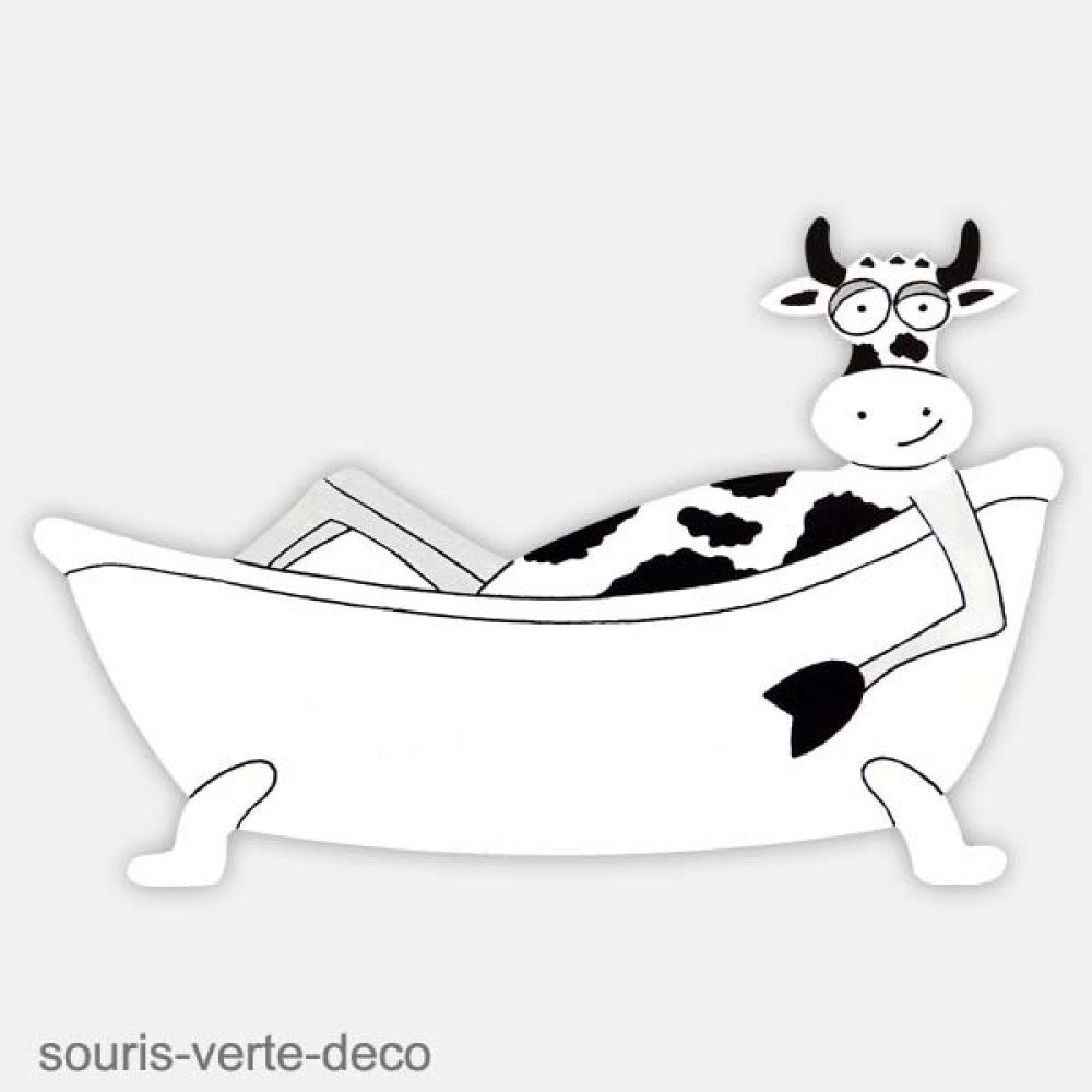 signalétique toilettes wc Plaque de porte de toilettes humoristique vache noire et blanche 