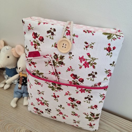 Pochette à livre fleurs