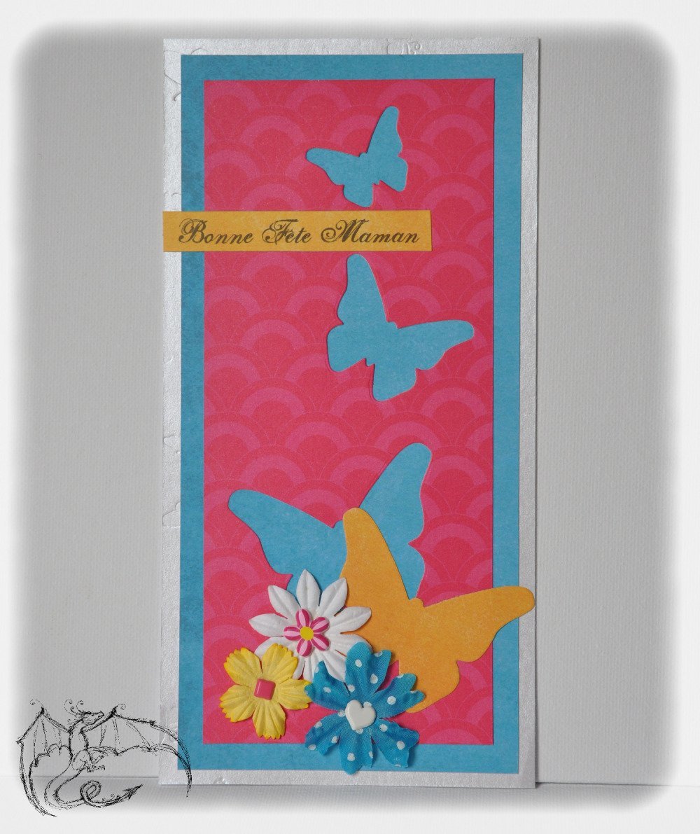 Carte Fete Des Meres Bonne Fete Maman Papillons Et Fleurs Scrapbooking Un Grand Marche