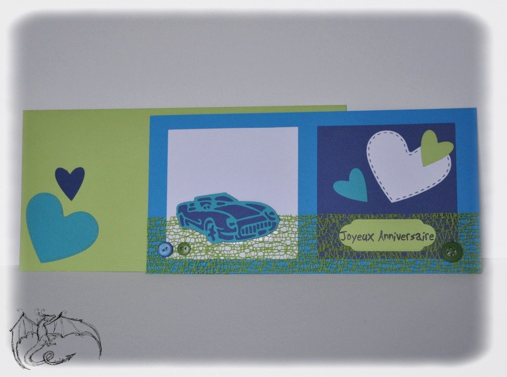Carte D Anniversaire Scrapbooking Pour Garcon Adolescent Homme Theme Voiture Un Grand Marche