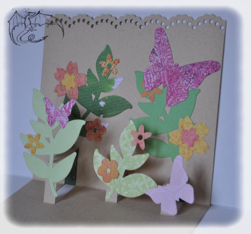 Carte D Anniversaire Carte Pop Up Nature Et Papillons Scrapbooking Un Grand Marche