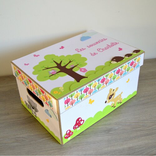 Grande Boite Souvenirs Pour Bebe Theme Animaux De La Foret Un Grand Marche