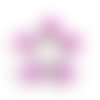 170 pendentifs globe en verre argenté intérieur micro billes rose -