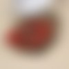 25 appliques patch ecusson tissus thermocollant plume de paon rouge 10.7x7.2 cm